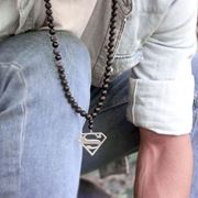 تصویر گردنبند استیل سنگی سوپرمن
