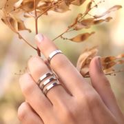 تصویر انگشتر استیل تک خط با حکاکی