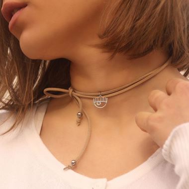 گردنبند چوکر استیل چشم و مژه