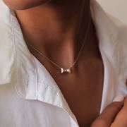 تصویر گردنبند نقره پاپیون