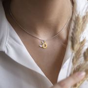 تصویر آویز نقره ماه و خورشید