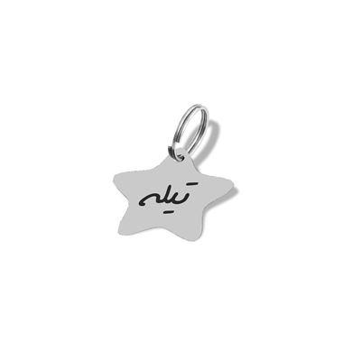 تصویر آویز قلاده استیل طرح ستاره